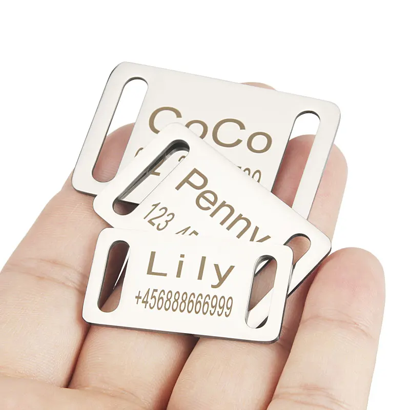 Anti-Lost Pet ID Card Accessories Customize Dog Tag Name Phone Engraved Big Dog Collar Nameplate Personalized Puppy For Cat dog collar pet collar dog tag keychain