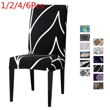 

1/2/4/6pcs Floral Printing Chair Covers Spandex Stretch Elastic Chair Cover For Dining Room Office Banquet Housse De Chaise