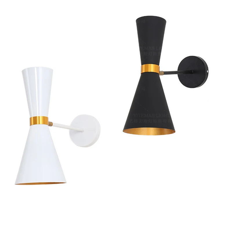 White modern wall sconce lights black lamps nordic bedroom bedside flexible adjustable up and down loft decor | Лампы и освещение