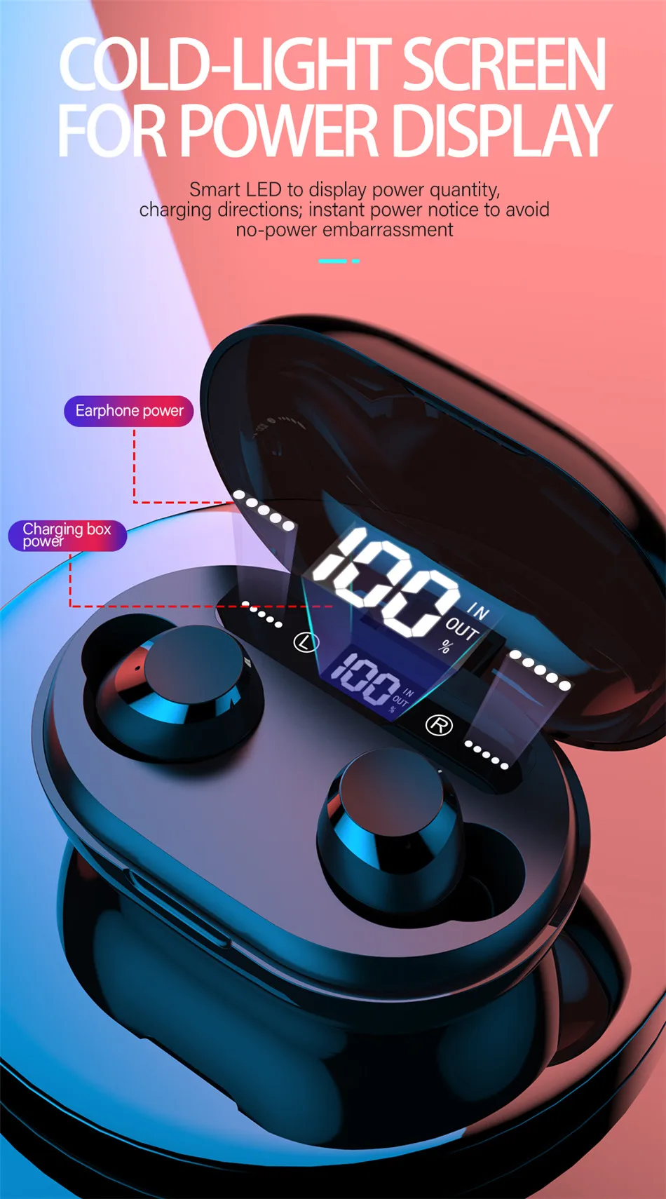 OTTWN C8S TWS 5,0 Bluetooth наушники 3D стерео беспроводные наушники с двойным микрофоном светодиодный цифровой внешний аккумулятор шумоподавление Гарнитура