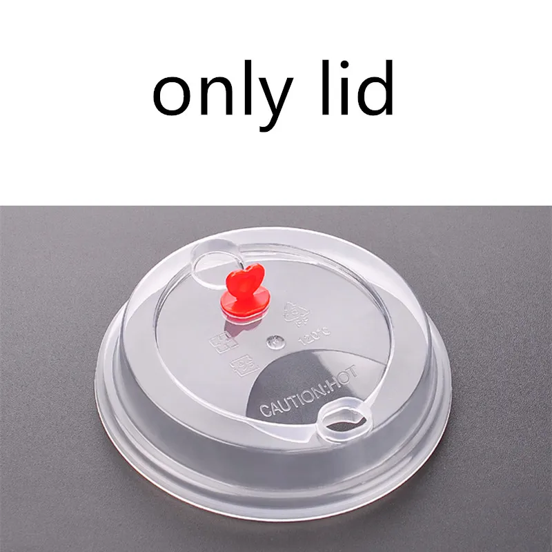 only lid4 50 шт прозрачный U форма милые одноразовые диспенсер для охлажденных напитков чашка для молока и чая вечерние на день рождения пользу Творческие напитков пластиковый стаканчик с крышкой для кубиков льда - Цвет: only lid4