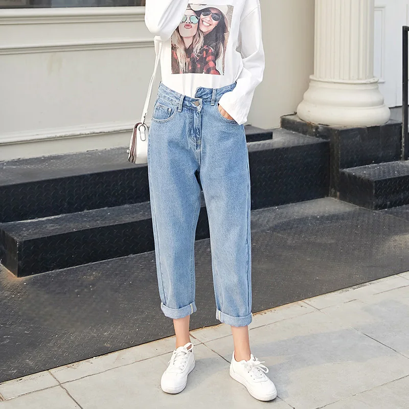 

Vintage Casual Jeans Woman Plus Size High Waist Wide Leg Pants Loose Autumn Mujer Boyfriend Jeans For Women