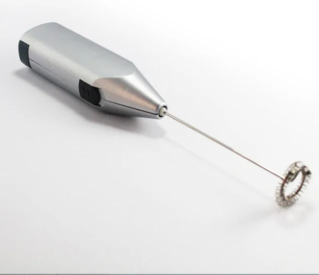 Electric Milk Foamer Coffee Maker Hand Mixer Cappuccino Ground Foam Blender Egg Beater Type Convenient Small Power silver