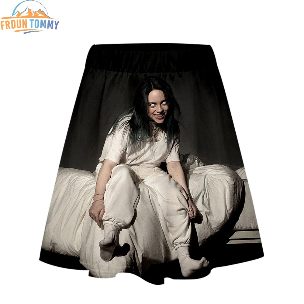 Новинка Billie Eilish, одежда с 3D принтом, повседневная юбка, женская летняя сексуальная Комбинированная юбка, топы, крутые женские юбки