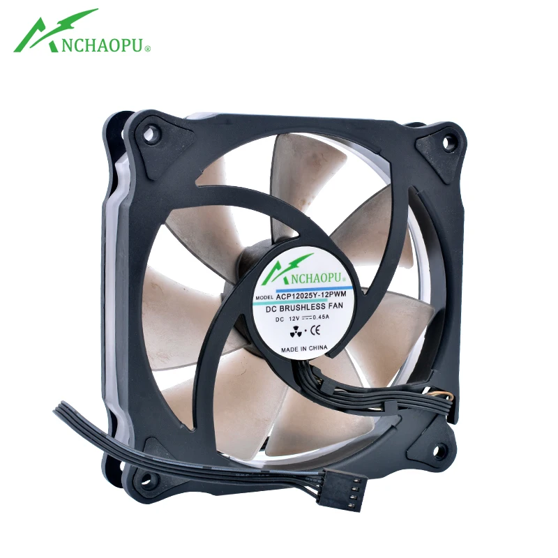

ACP12025Y-12PWM 12cm 120mm 120x120x25mm 12V 0.25A 4 wire speed control LED blue light cooling fan suitable for chassis CPU
