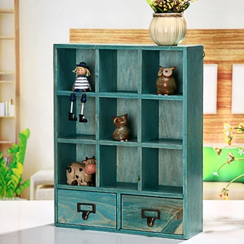 

Russian Warehouse 11 Grids Wooden Desktop Storage box DIY Makeup Cosmetic Case Desk Organizer Home Decor