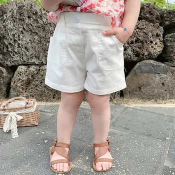 

Kids Clothings New Arrival Girls Shorts Summer white Girls Cotton Shorts summer baby girl shorts