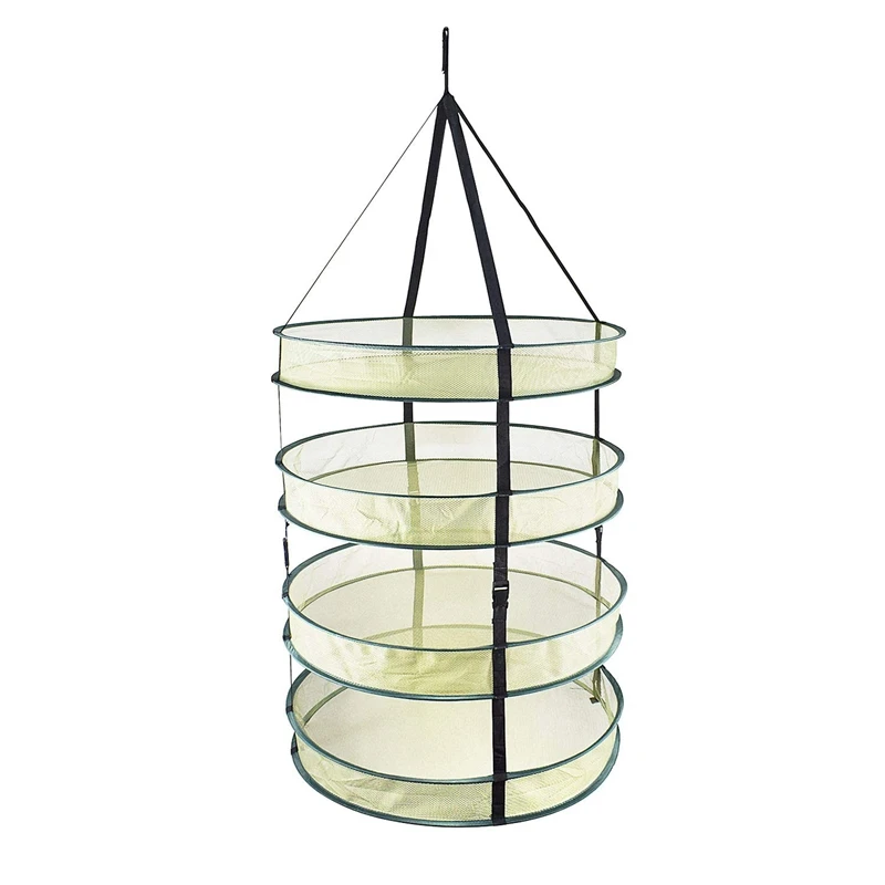 

4 Layers Hanging Herb Drying Net Multiple Layers Folding Dry Rack Opening Shape Dried Mesh for Herbs Flowers Buds Plants Herb Dr