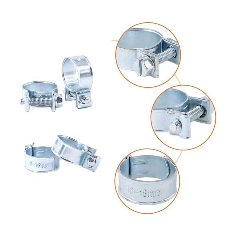 78-Pcs Mini Fuel Injection Line Style Hose Clamps Assortment Kit Fuel Injection Style Hose Clamp Kit For Hose Pipe- 10 Kinds Of