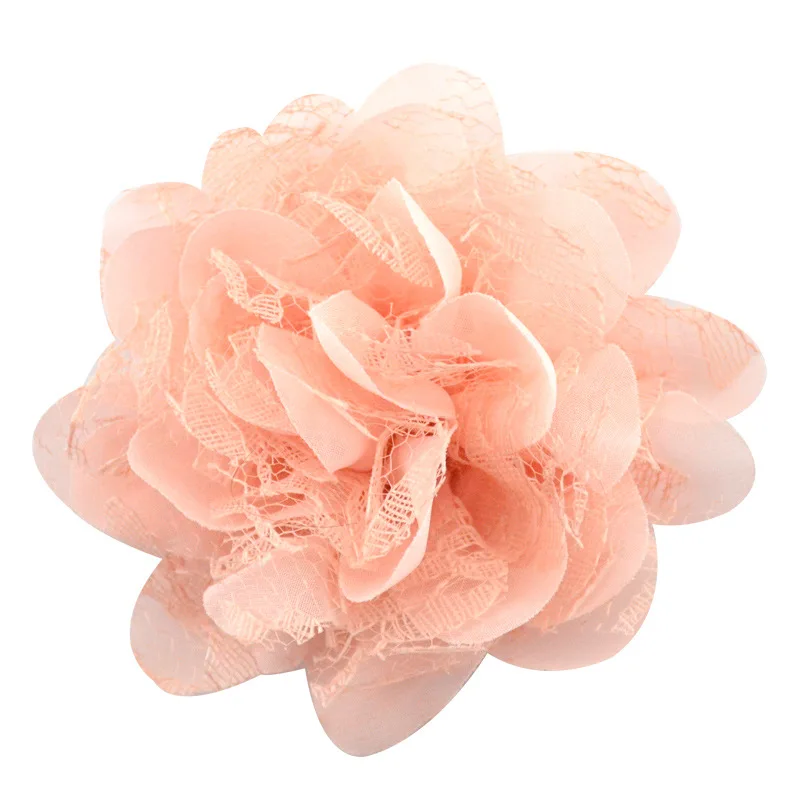 flesh pink 10 шт./лот " шифоновый кружевной цветок для маленьких девочек аксессуары для волос ручной работы DIY ткань цветок для детей детские головные уборы - Цвет: flesh pink