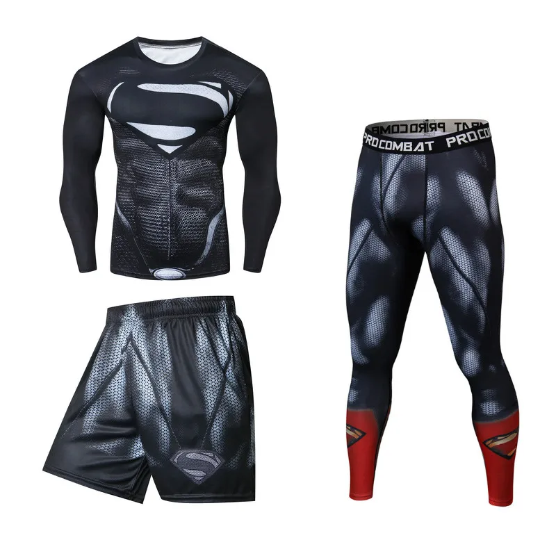 Мужские спортивные костюмы Rashguard Jiu Jitsu трикотажные колготки брюки футболка для