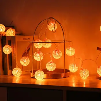 

Hot! Ice Ball Led String Light Garland String Lights Battery DIA 5CM 10 Ball Light Chain Fairy LED Lights Birthday Party Gifts