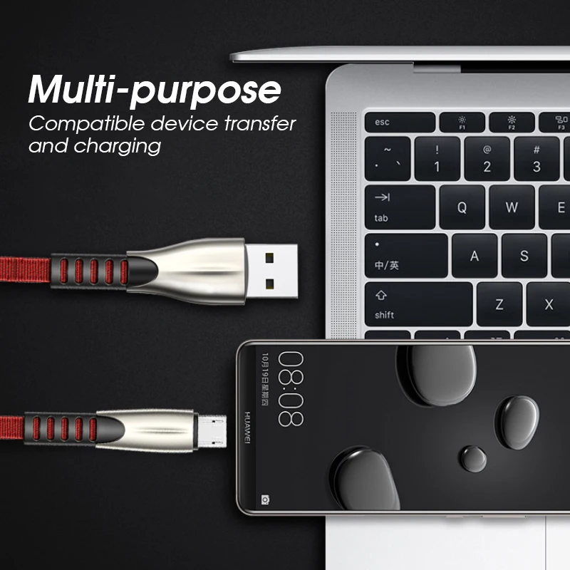 Кабель Micro USB 1 м кабель для быстрой зарядки USB для samsung S6 S7 для Xiaomi 4X LG Tablet Android мобильный телефон usb зарядка