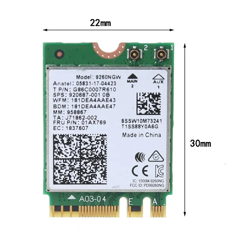 Двухдиапазонный беспроводной-AC 9260 для Intel 9260NGW форм-фактор следующего поколения 802.11ac WiFi карта адаптер Комплект