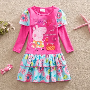 

Peppa Pig Children Baby Girl Autumn Winter Princess Long Sleeve Skirts Clothes Fashion Cotton Girl Baby Dress Skirt Dresses 3-8Y