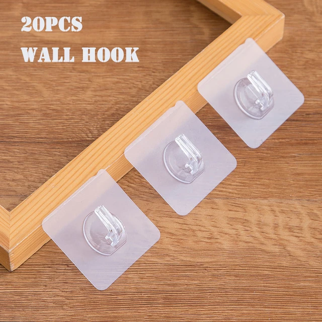 Ganchos adhesivos para colgar en la pared, perchas resistentes al agua, sin  clavos, para cocina, 10/20 piezas - AliExpress