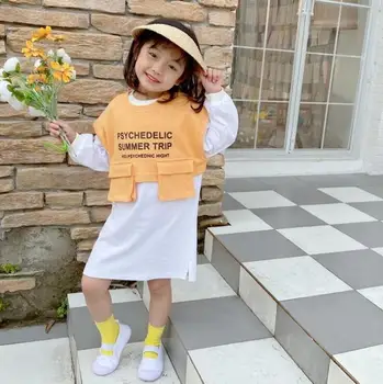 

2020 New Style Girls Patchwork Dress Fashion Spring Cotton Girls Dresses 3-8t PY302