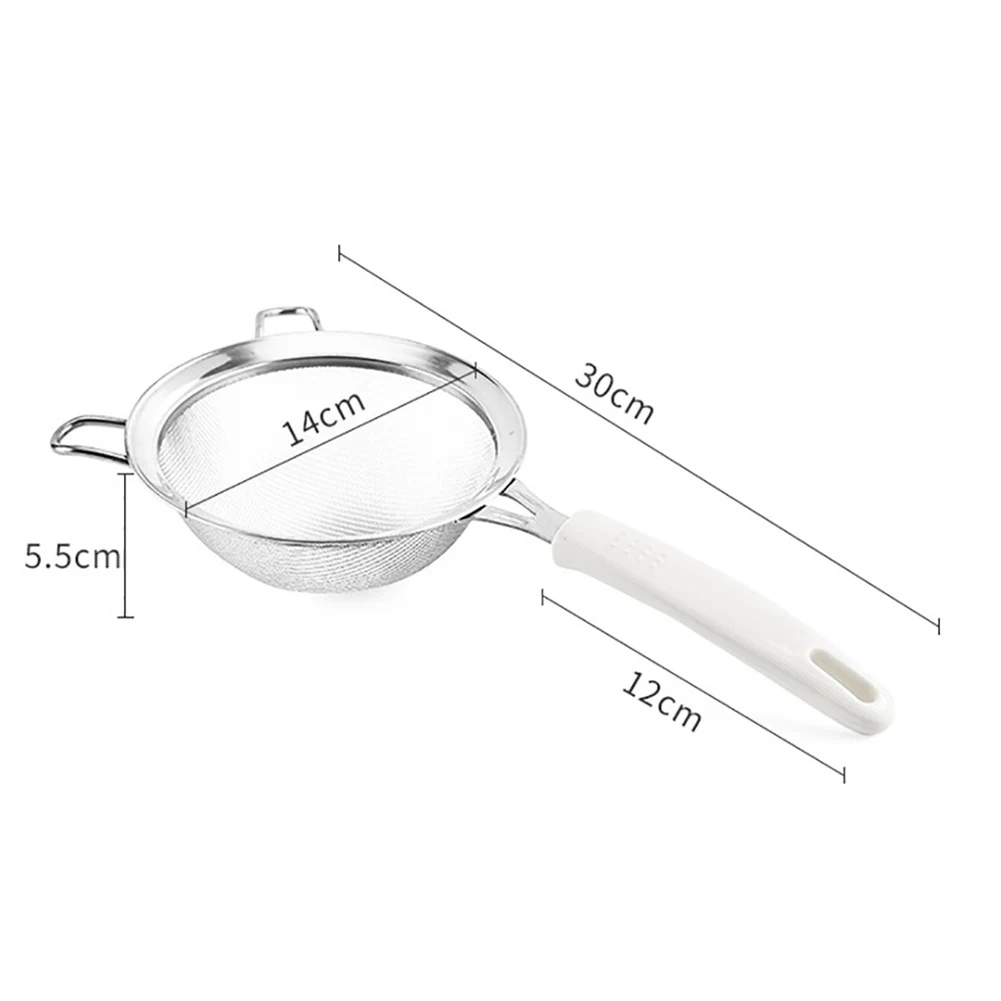 Hot Portable Flour Sieve Egg Mixer Kitchen Durable Stainless Steel Handheld Screen Mesh Flour Sieve Oil Strainer Colander