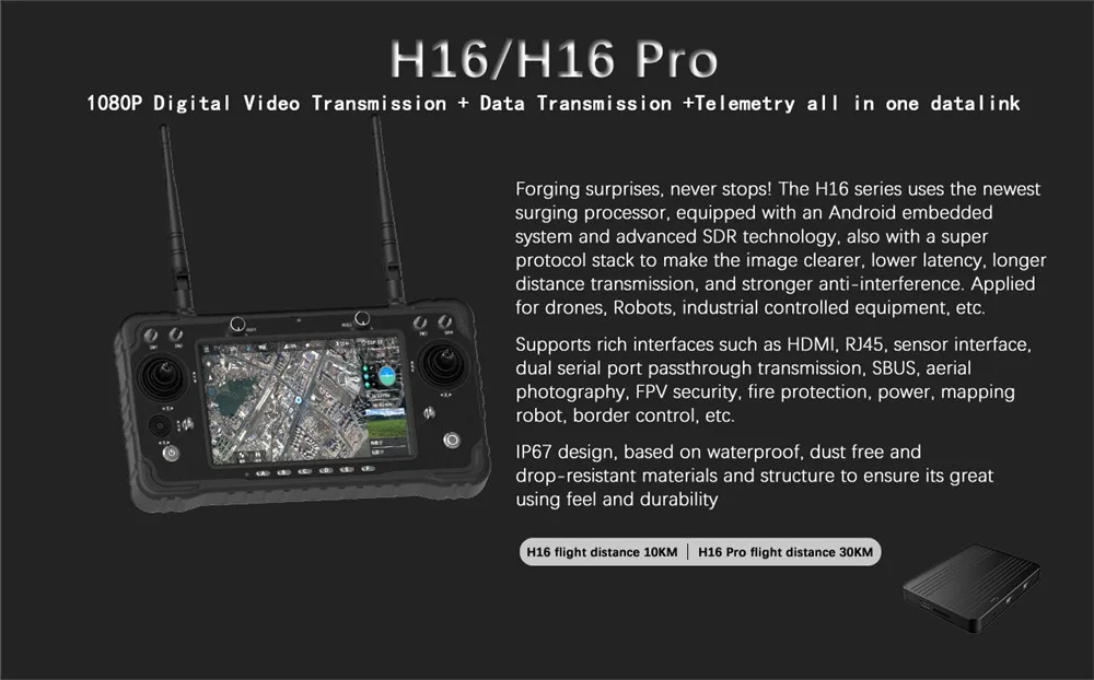 SKYDROID H16 / H16PRO Remote control digital image transmission + Data Transmission +Telemetry all in one datalink for FPV Drone 7