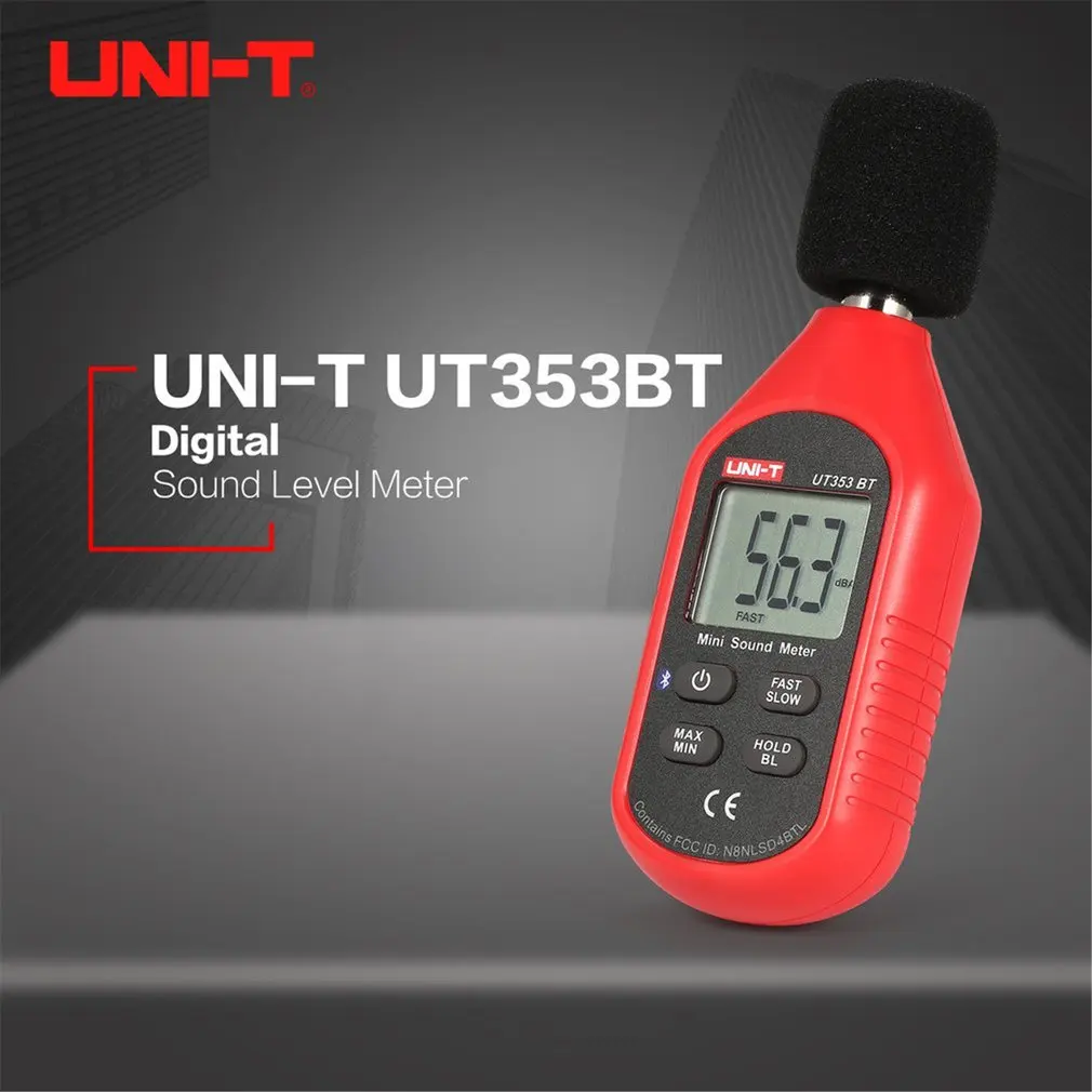 UNI-T UT353BT Bluetooth цифровой ЖК-Мини измеритель уровня звука шум аудио датчик объема децибел мониторинг тестер 30-130дб