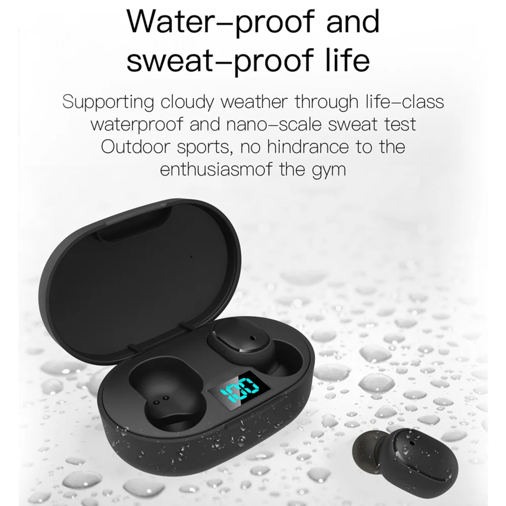 E6S/A6S Беспроводная bluetooth-гарнитура с коробкой TWS наушники True-wireless In-Ear BT5.0 гарнитура 6 мм подвижная катушка спортивные наушники