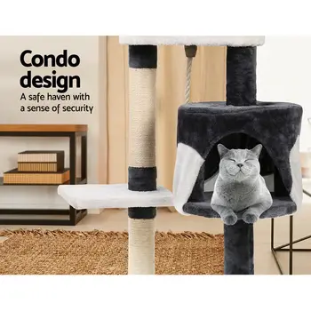 

H112cm Pet Cat Tree House Condo Toy Scratching Post for Cats Wood Climbing Tree Cat Tree Towers Furniture Fast EU Delivery
