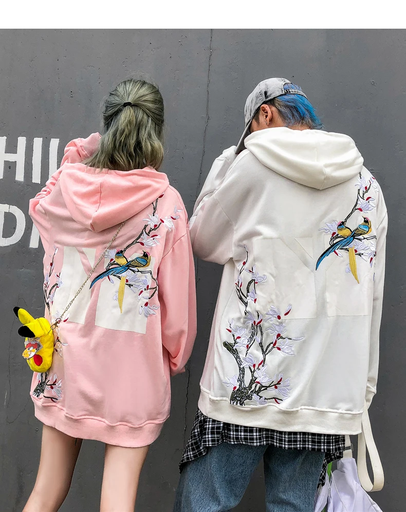 LAPPSTER Мужская негабаритная вышивка Harajuku толстовки с капюшоном Японская уличная Толстовка Осень Корейская мода белая толстовка