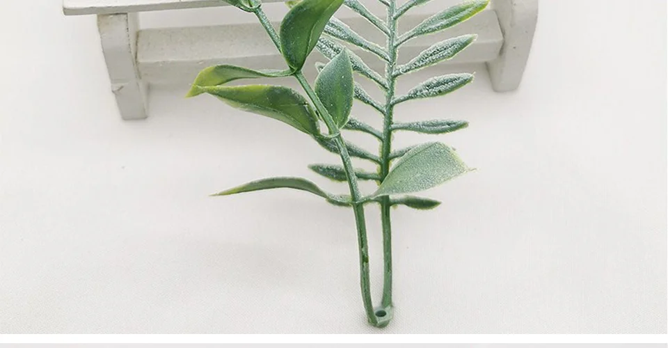 Высокое качество DIY ручное Моделирование растения лист Рождество Свадьба цветок стены пластик трава украшения материал поддельные цветы 2 шт