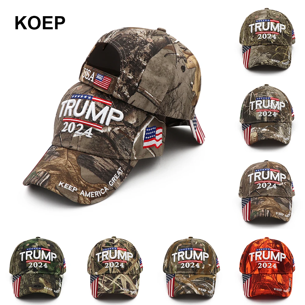 

Donald Trump 2024 Cap Camouflage USA Flag Baseball Caps Keep America Great Again Snapback President Hat 3D Embroidery Wholesale