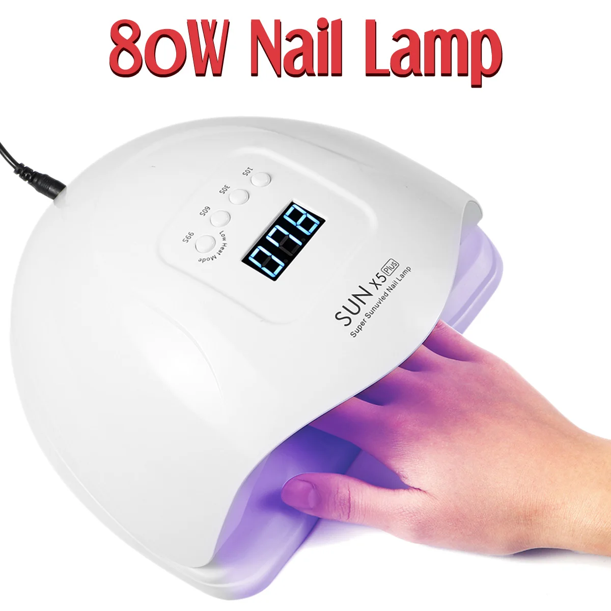 

UV LED Nail Dryer Lamp Infrared Sensing Painless Mode Manicure UV Lamp Intelligent Timing Nail Art Tools Detachable Base