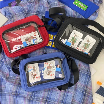 

2020 New Transparent Beach Bag Fashion Student Personality Tooling Messenger Bag Female Ins Cool Bag Male Dice Mahjong Poker Bag