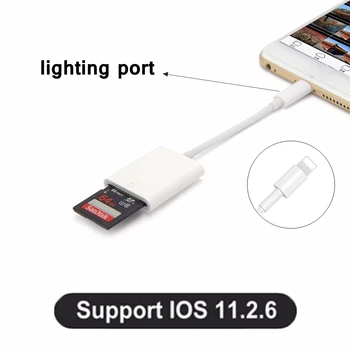 

Lighting 8 Pin for Lightning to SD Card Reader OTG Data Cable Adapter Converter Cable for iPhone 8 X iPad Photo Transfer Kit