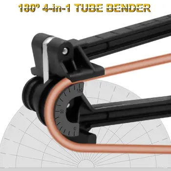 

4 in 1 180 Degree 5/6/8/10mm Pipe Tube Bender 4 Slot Combination Heavy Duty Manual Elbow Bending Tool