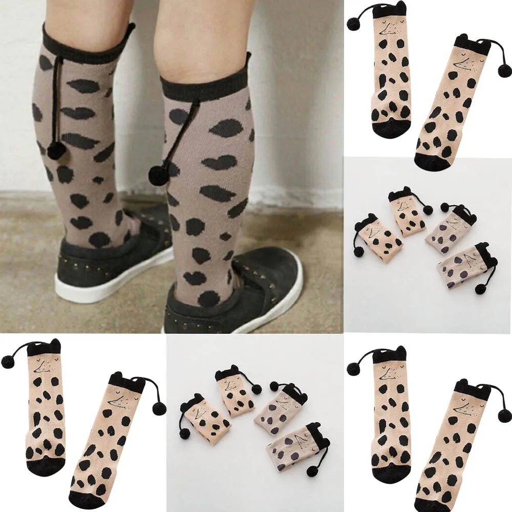 1 пара носков средней длины для маленьких мальчиков и девочек, модные милые средние носки в горошек для маленьких детей, носки в западном стиле для малышей