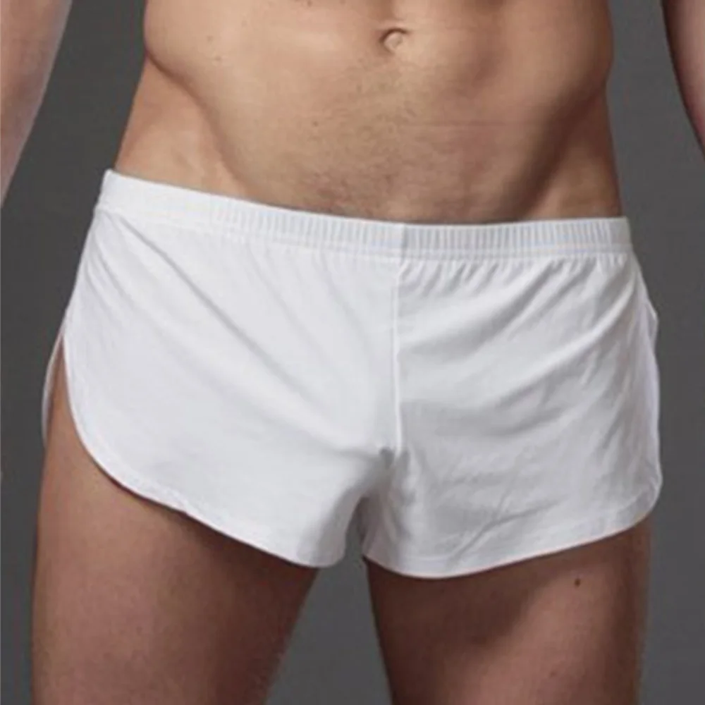 

Lounge boxer brief Men's Pajama Sleep Bottoms Sexy Underwear Side Split Shorts Casual Home Comfortable Loose panties Sleepwear