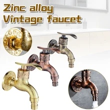 

Garden Faucet Vintage Wash Machine Faucet Carved Wall Mount Zinc Alloy Antique Bibcock Decorative For Kitchen Bathroom Basin Tap