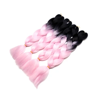

100g Braiding Synthetic Jumbo Box Braids Black Gray Purple Blue Green Blonde Brown Crochet Hair Extensions