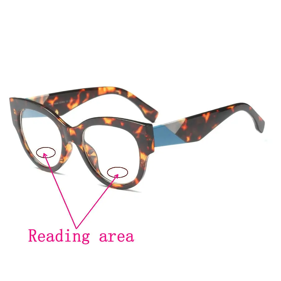 Новинка, многофокальные очки для чтения, Женские Ретро Модные женские кошачьи очки, двойной светильник, очки для дальнозоркости, очки от УФ NX