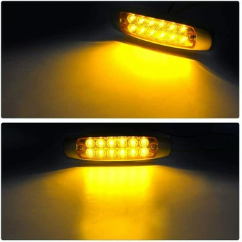 

12 LEDs Lights Side Marker Amber Clearance Pickups Lorry Campers 10pcs