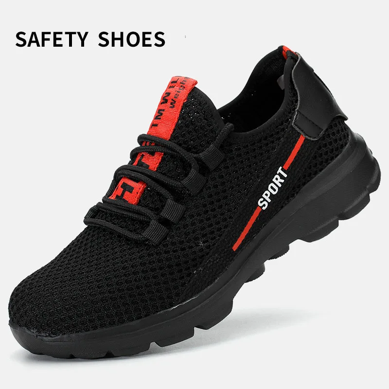 

Men Safety Work Shoes Men Outdoor Steel Toe Footwear Military Combat Ankle Boots Indestructible Stylish Breathable Sneake