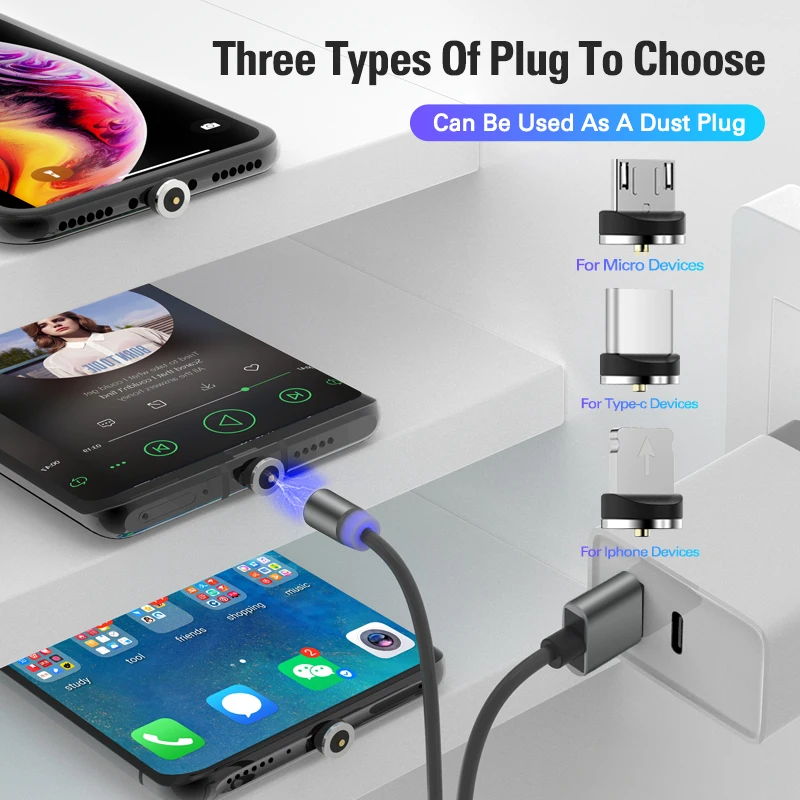 Posugear 1M 2M Magnetic Cable Micro usb Type C Fast Charging Microusb Type-C Magnet Charger Wire usb c For iphone11 pro X Xs Xr Posugear 1M 2M Magnetic Cable Micro usb Type C Fast Charging Microusb Type-C Magnet Charger Wire usb c For iphone11 pro X Xs Xr