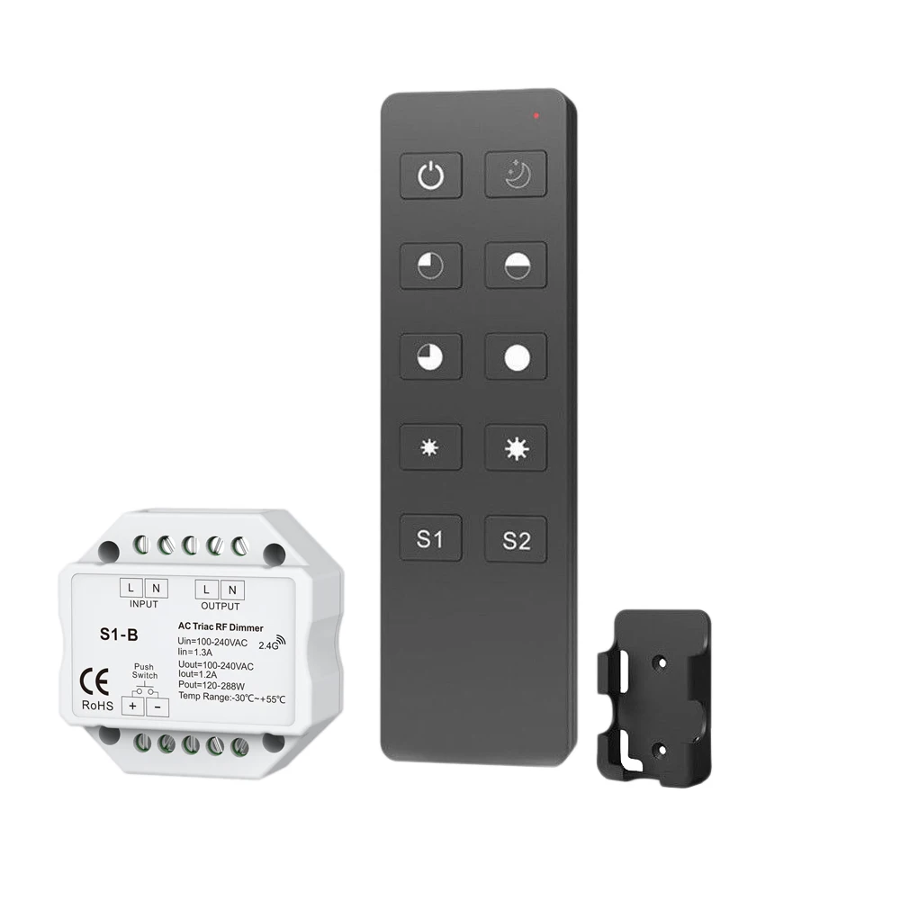 

AC 240V With Remote Control RF Wireless Triac 2.4G Push Dimmer Dimmable Smart LED Dimmer Switch For LED Bulb Light Lamp