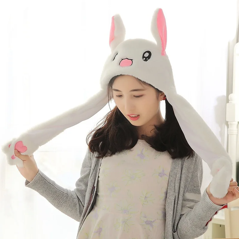 

Creative Douyin Toy Celebrity Style Rabbit Hat a Pinch Ear Will Move the Rabbit Hat Air Bag Cap Christmas Gift