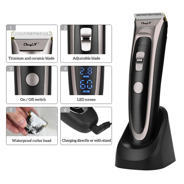 Professional Digital Hair Trimmer Rechargeable Electric Hair Clipper Men's Cordless Haircut Adjustable Ceramic Blade RFC-688B 49 3