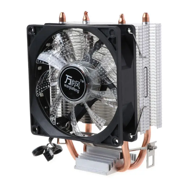 Кулер для процессора, вентилятор с 4 тепловыми трубками, двойной башенный 12 В, охлаждающий вентилятор, радиатор с RGB, светодиодный светильник для Intel LAG 1155 1156 775 для AMD Socket AM3
