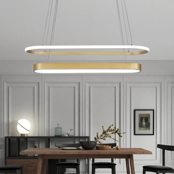 

Rectangle Modern Led Pendant Lamps for Living Room Kitchen Bedroom Decorative Pendant Light Lamparas AC85-260V remote control