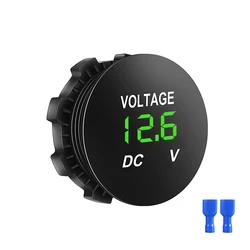 Waterproof 12V LED Digital Voltmeter with Touch Display (Green)