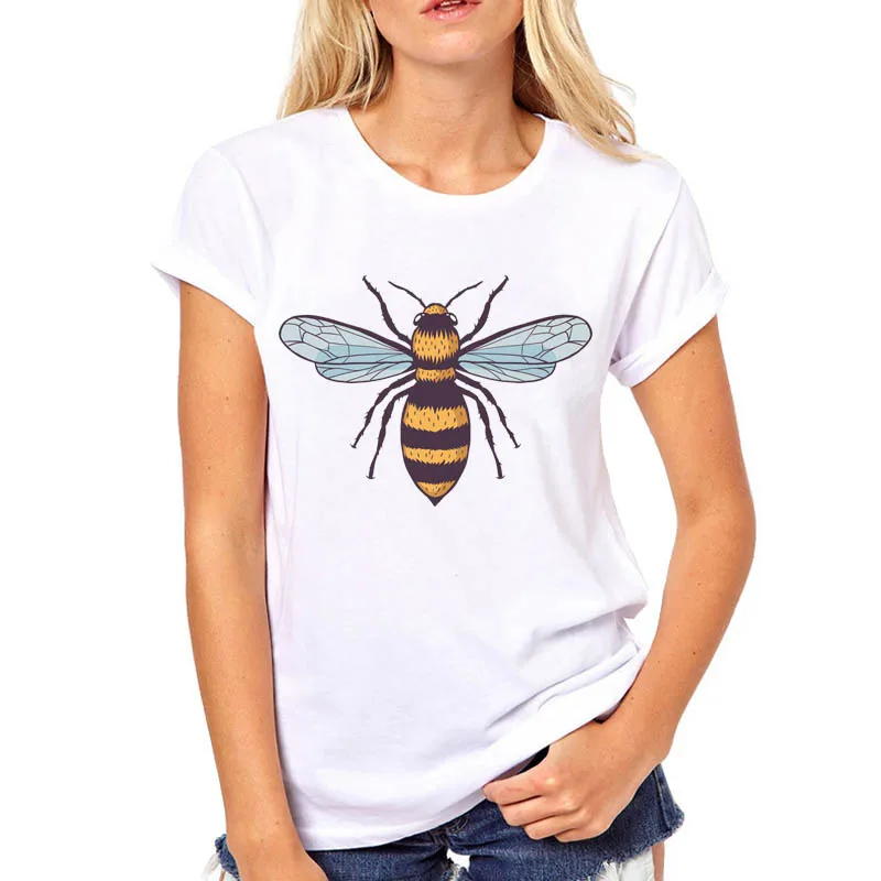 

Women Bee Animal Cute Cartoon Ulzzang Summer Clothes Print Woman Harajuku Camisas Mujer Top Tee Shirt T Female T-shirt