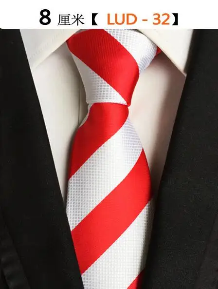 Новые Классические шелковые мужские галстуки, галстуки на шею, 8 см. Клетчатые полосатые галстуки для мужчин, деловые роскошные галстуки для свадебной вечеринки, галстуки Gravatas - Цвет: 32