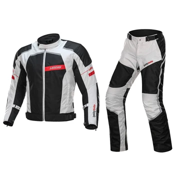 

LYSCHY High quality Motorcycle Jacket Suits Jacket Pants Trousers +CE protector Winter keep Warm Moto motocross Jacket set M-4XL
